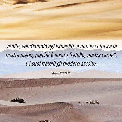 Picture 06 - Genesi 37:27 RIV - Venite, vendiamolo agl’Ismaeliti, e non lo - Bible Verse Picture