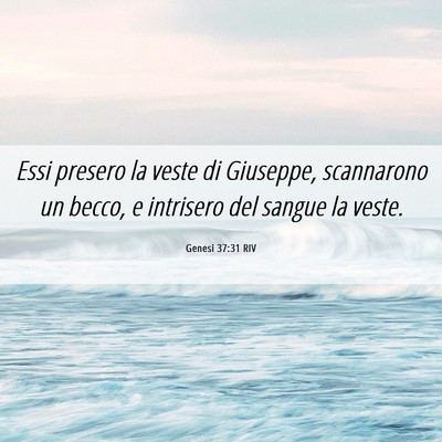 Picture 06 - Genesi 37:31 RIV - Essi presero la veste di Giuseppe, scannarono un - Bible Verse Picture