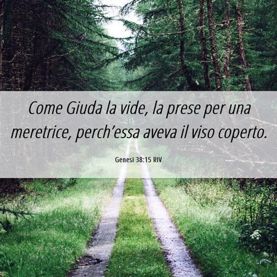 Picture 06 - Genesi 38:15 RIV - Come Giuda la vide, la prese per una meretrice, - Bible Verse Picture