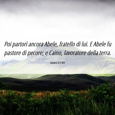Picture 06 - Genesi 4:2 RIV - Poi partorì ancora Abele, fratello di lui. E - Bible Verse Picture