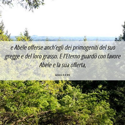 Picture 06 - Genesi 4:4 RIV - e Abele offerse anch’egli dei primogeniti del - Bible Verse Picture