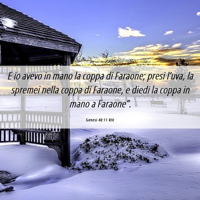 Picture 06 - Genesi 40:11 RIV - E io avevo in mano la coppa di Faraone; presi - Bible Verse Picture