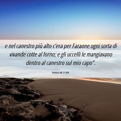 Picture 06 - Genesi 40:17 RIV - e nel canestro più alto c’era per Faraone ogni - Bible Verse Picture