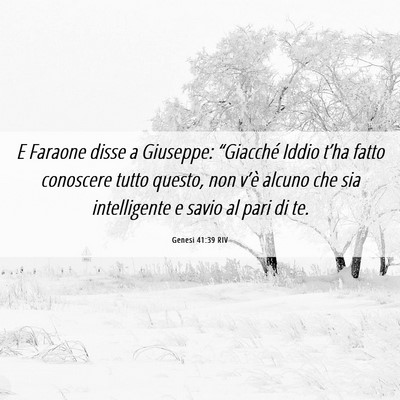 Picture 06 - Genesi 41:39 RIV - E Faraone disse a Giuseppe: “Giacché Iddio - Bible Verse Picture