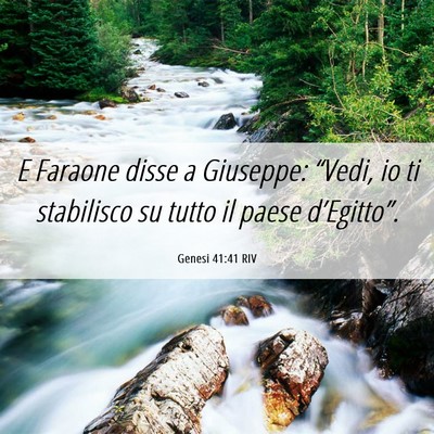 Picture 06 - Genesi 41:41 RIV - E Faraone disse a Giuseppe: “Vedi, io ti - Bible Verse Picture