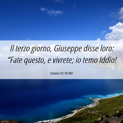 Picture 06 - Genesi 42:18 RIV - Il terzo giorno, Giuseppe disse loro: “Fate - Bible Verse Picture