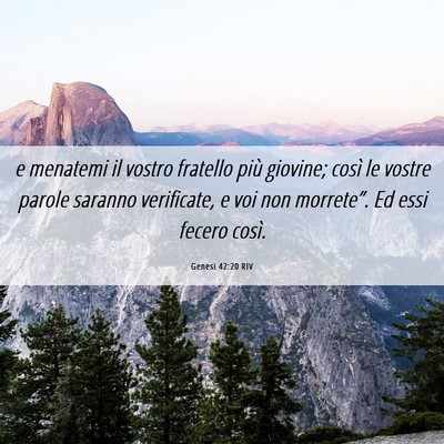 Picture 06 - Genesi 42:20 RIV - e menatemi il vostro fratello più giovine; così - Bible Verse Picture