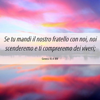 Picture 06 - Genesi 43:4 RIV - Se tu mandi il nostro fratello con noi, noi - Bible Verse Picture