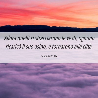 Picture 06 - Genesi 44:13 RIV - Allora quelli si stracciarono le vesti, ognuno - Bible Verse Picture