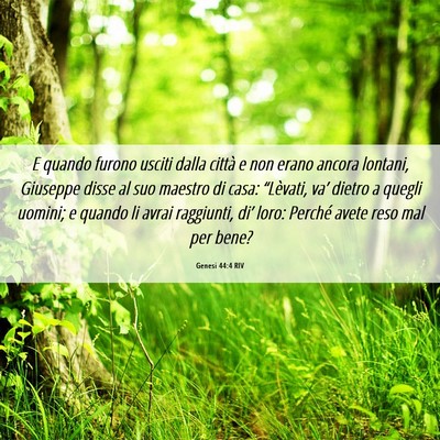 Picture 06 - Genesi 44:4 RIV - E quando furono usciti dalla città e non erano - Bible Verse Picture