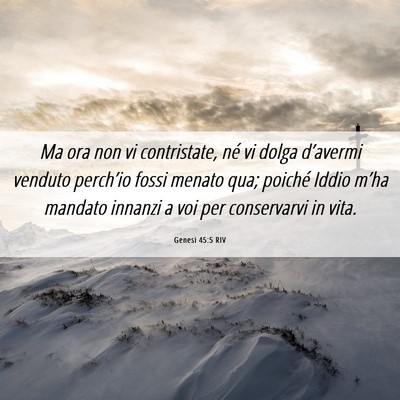 Picture 06 - Genesi 45:5 RIV - Ma ora non vi contristate, né vi dolga - Bible Verse Picture