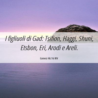 Picture 06 - Genesi 46:16 RIV - I figliuoli di Gad: Tsifion, Haggi, Shuni, - Bible Verse Picture