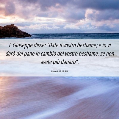 Picture 06 - Genesi 47:16 RIV - E Giuseppe disse: “Date il vostro bestiame; e - Bible Verse Picture