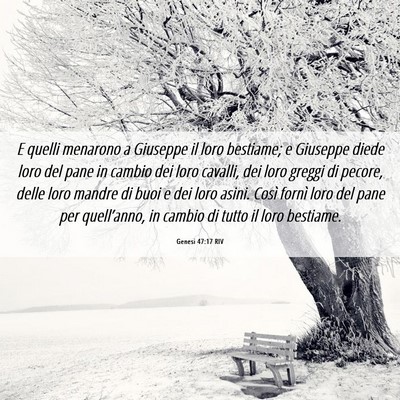 Picture 06 - Genesi 47:17 RIV - E quelli menarono a Giuseppe il loro bestiame; e - Bible Verse Picture