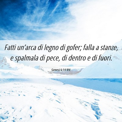 Picture 06 - Genesi 6:14 RIV - Fatti un’arca di legno di gofer; falla a - Bible Verse Picture