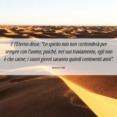 Picture 06 - Genesi 6:3 RIV - E l’Eterno disse: “Lo spirito mio non - Bible Verse Picture