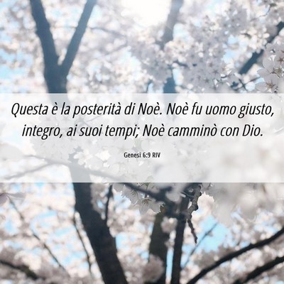 Picture 06 - Genesi 6:9 RIV - Questa è la posterità di Noè. Noè fu uomo - Bible Verse Picture