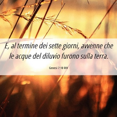 Picture 06 - Genesi 7:10 RIV - E, al termine dei sette giorni, avvenne che le - Bible Verse Picture