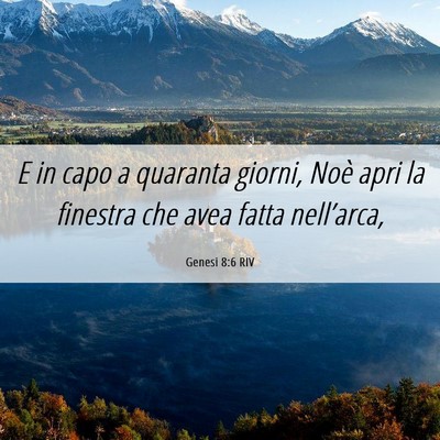 Picture 06 - Genesi 8:6 RIV - E in capo a quaranta giorni, Noè apri la - Bible Verse Picture