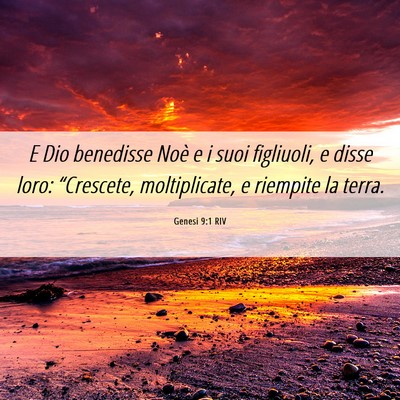 Picture 06 - Genesi 9:1 RIV - E Dio benedisse Noè e i suoi figliuoli, e disse - Bible Verse Picture
