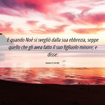 Picture 06 - Genesi 9:24 RIV - E quando Noè si svegliò dalla sua ebbrezza, - Bible Verse Picture