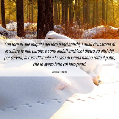 Picture 06 - Geremia 11:10 RIV - Son tornati alle iniquità dei loro padri - Bible Verse Picture