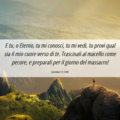 Picture 06 - Geremia 12:3 RIV - E tu, o Eterno, tu mi conosci, tu mi vedi, tu - Bible Verse Picture
