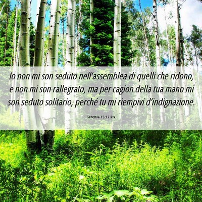 Picture 06 - Geremia 15:17 RIV - Io non mi son seduto nell’assemblea di quelli - Bible Verse Picture