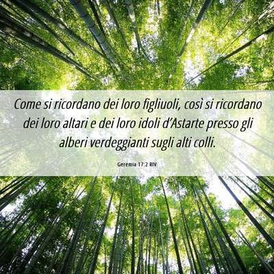 Picture 06 - Geremia 17:2 RIV - Come si ricordano dei loro figliuoli, così si - Bible Verse Picture