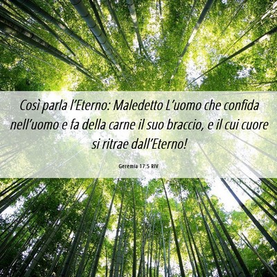 Picture 06 - Geremia 17:5 RIV - Così parla l’Eterno: Maledetto L’uomo che - Bible Verse Picture