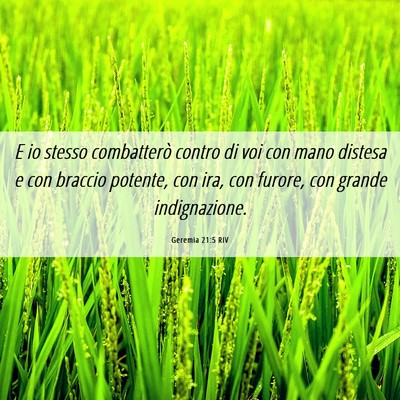 Picture 06 - Geremia 21:5 RIV - E io stesso combatterò contro di voi con mano - Bible Verse Picture
