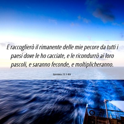 Picture 06 - Geremia 23:3 RIV - E raccoglierò il rimanente delle mie pecore da - Bible Verse Picture