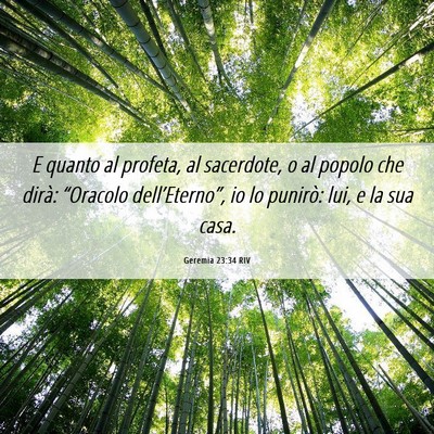 Picture 06 - Geremia 23:34 RIV - E quanto al profeta, al sacerdote, o al popolo - Bible Verse Picture