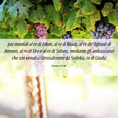 Picture 06 - Geremia 27:3 RIV - poi mandali al re di Edom, al re di Moab, al re - Bible Verse Picture