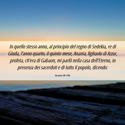 Picture 06 - Geremia 28:1 RIV - In quello stesso anno, al principio del regno di - Bible Verse Picture