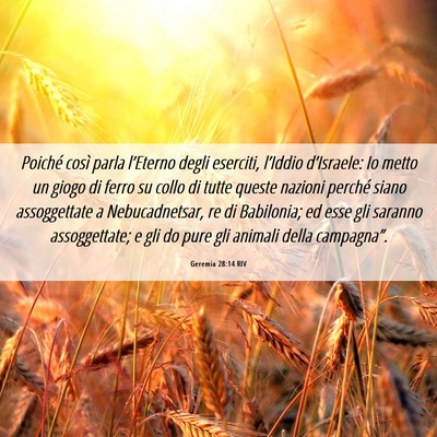 Picture 06 - Geremia 28:14 RIV - Poiché così parla l’Eterno degli eserciti, - Bible Verse Picture