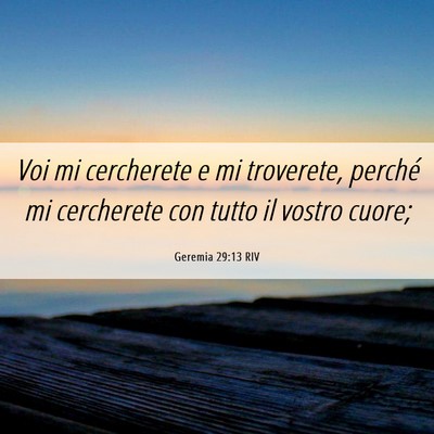 Picture 06 - Geremia 29:13 RIV - Voi mi cercherete e mi troverete, perché mi - Bible Verse Picture