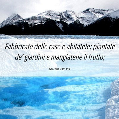 Picture 06 - Geremia 29:5 RIV - Fabbricate delle case e abitatele; piantate de’ - Bible Verse Picture