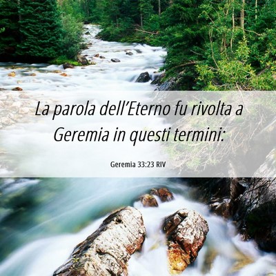 Picture 06 - Geremia 33:23 RIV - La parola dell’Eterno fu rivolta a Geremia in - Bible Verse Picture