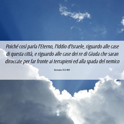 Picture 06 - Geremia 33:4 RIV - Poiché così parla l’Eterno, l’Iddio - Bible Verse Picture