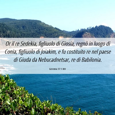 Picture 06 - Geremia 37:1 RIV - Or il re Sedekia, figliuolo di Giosia, regnò in - Bible Verse Picture