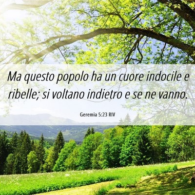 Picture 06 - Geremia 5:23 RIV - Ma questo popolo ha un cuore indocile e ribelle; - Bible Verse Picture