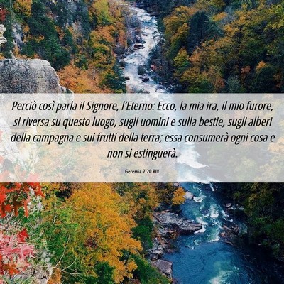 Picture 06 - Geremia 7:20 RIV - Perciò così parla il Signore, l’Eterno: Ecco, - Bible Verse Picture