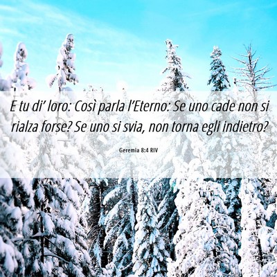 Picture 06 - Geremia 8:4 RIV - E tu di’ loro: Così parla l’Eterno: Se uno - Bible Verse Picture