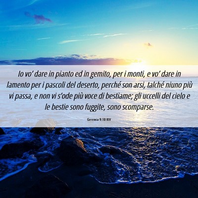 Picture 06 - Geremia 9:10 RIV - Io vo’ dare in pianto ed in gemito, per i - Bible Verse Picture