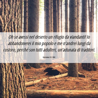 Picture 06 - Geremia 9:2 RIV - Oh se avessi nel deserto un rifugio da viandanti! - Bible Verse Picture