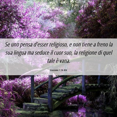 Picture 06 - Giacomo 1:26 RIV - Se uno pensa d’esser religioso, e non tiene a - Bible Verse Picture