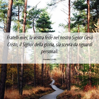 Picture 06 - Giacomo 2:1 RIV - Fratelli miei, la vostra fede nel nostro Signor - Bible Verse Picture