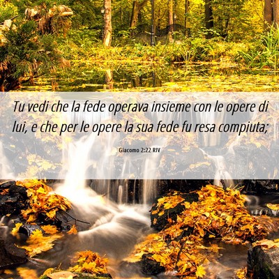 Picture 06 - Giacomo 2:22 RIV - Tu vedi che la fede operava insieme con le opere - Bible Verse Picture