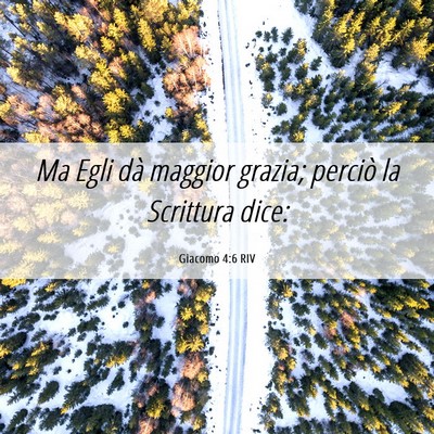 Picture 06 - Giacomo 4:6 RIV - Ma Egli dà maggior grazia; perciò la Scrittura - Bible Verse Picture